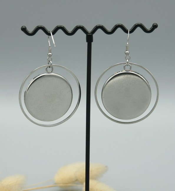 Bo Agathe rondes en acier inoxydable et tissu vue de dos