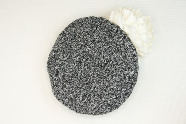 Béret lainage gris chiné