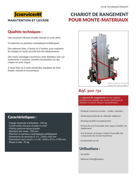 MONTE-MATÉRIAUX EMBOITABLE MINITOUT 150  