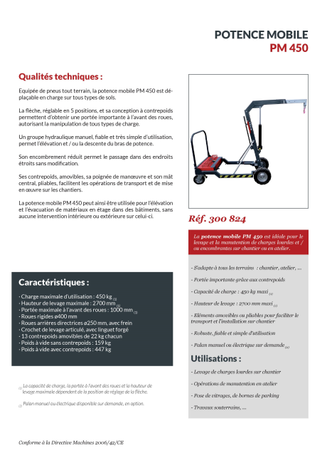 CHARIOT DE POSE DE VITRAGE PM450 CHARIOT DE POSE DE VITRAGE PM450