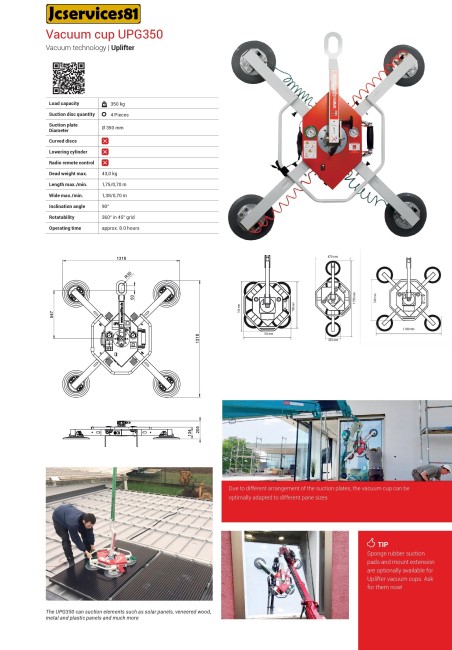 PALONNIER A VENTOUSE UPLIFTER UPG350 