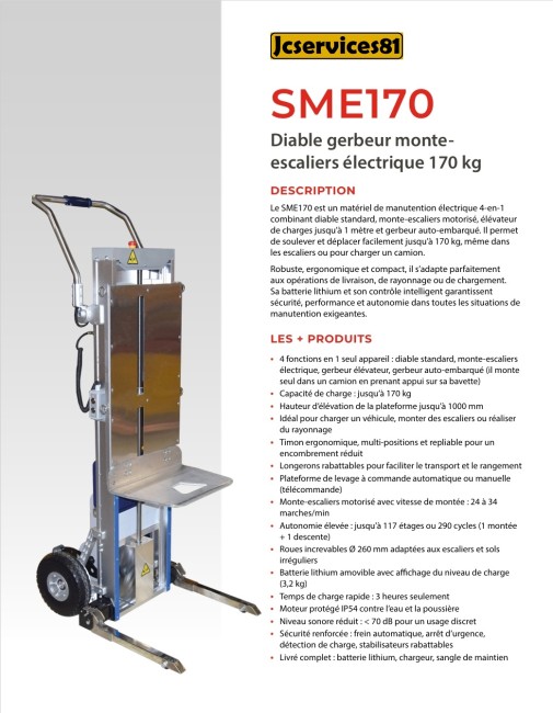 DIABLE GERBEUR MONTE-ESCALIERS SME170 DIABLE GERBEUR MONTE-ESCALIERS SME170