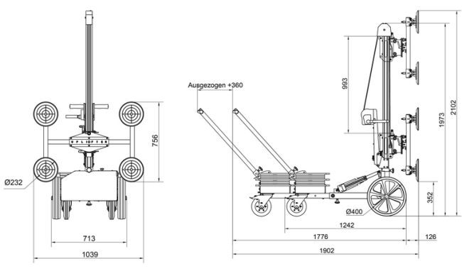 CHARIOT DE POSE DE CARRELAGE UPT250. 