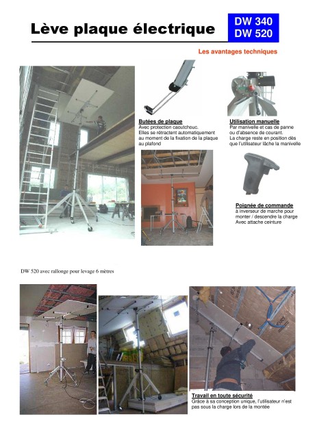ÉLÉVATEUR LÈVE PLAQUES DE PLÂTRE PORTABLE ÉLÉVATEUR LÈVE PLAQUES DE PLÂTRE PORTABLE