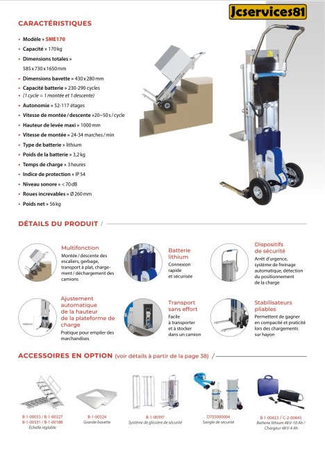 DIABLE GERBEUR MONTE-ESCALIERS SME170 DIABLE GERBEUR MONTE-ESCALIERS SME170