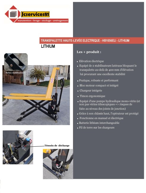 TRANSPALETTE HAUTE LEVÉ MANUEL      