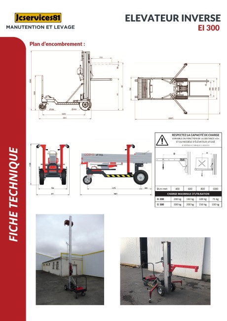 ÉLÉVATEUR INVERSÉ TÉLESCOPIQUE EI200 ÉLÉVATEUR INVERSÉ TÉLESCOPIQUE EI200