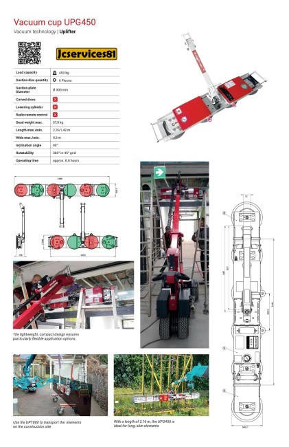 PALONNIER A VENTOUSE UPLIFTER UPG450 