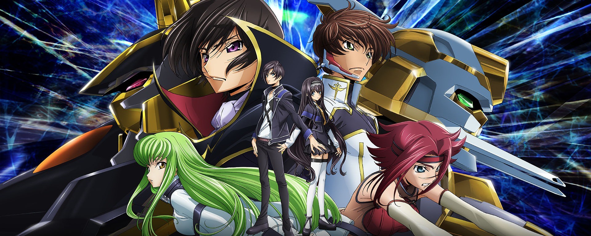 Visuel officiel de Code Geass: Lost Stories avec Lelouch, C.C. et des Knightmare Frames