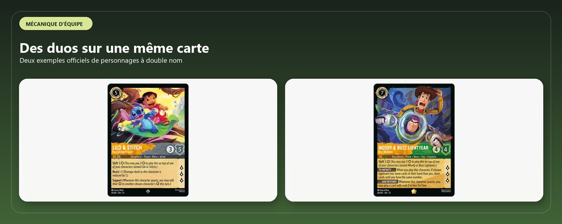 Cartes d’équipe Lilo et Stitch ainsi que Woody et Buzz dans Attack of the Vine