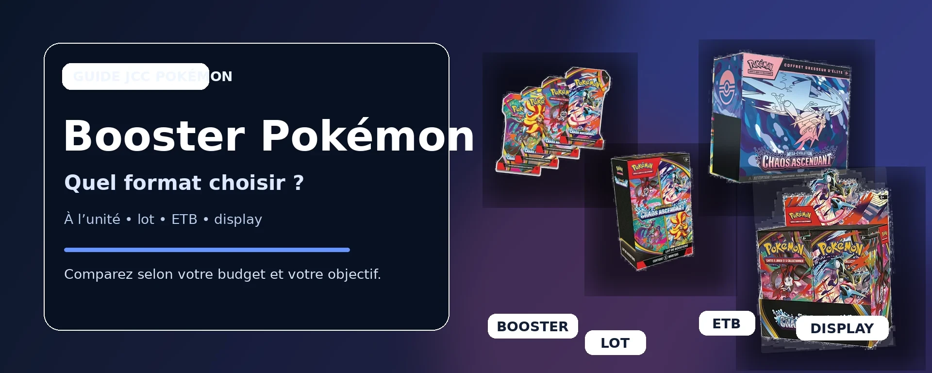 Booster Pokémon, lot de boosters, Coffret Dresseur d’élite et display française