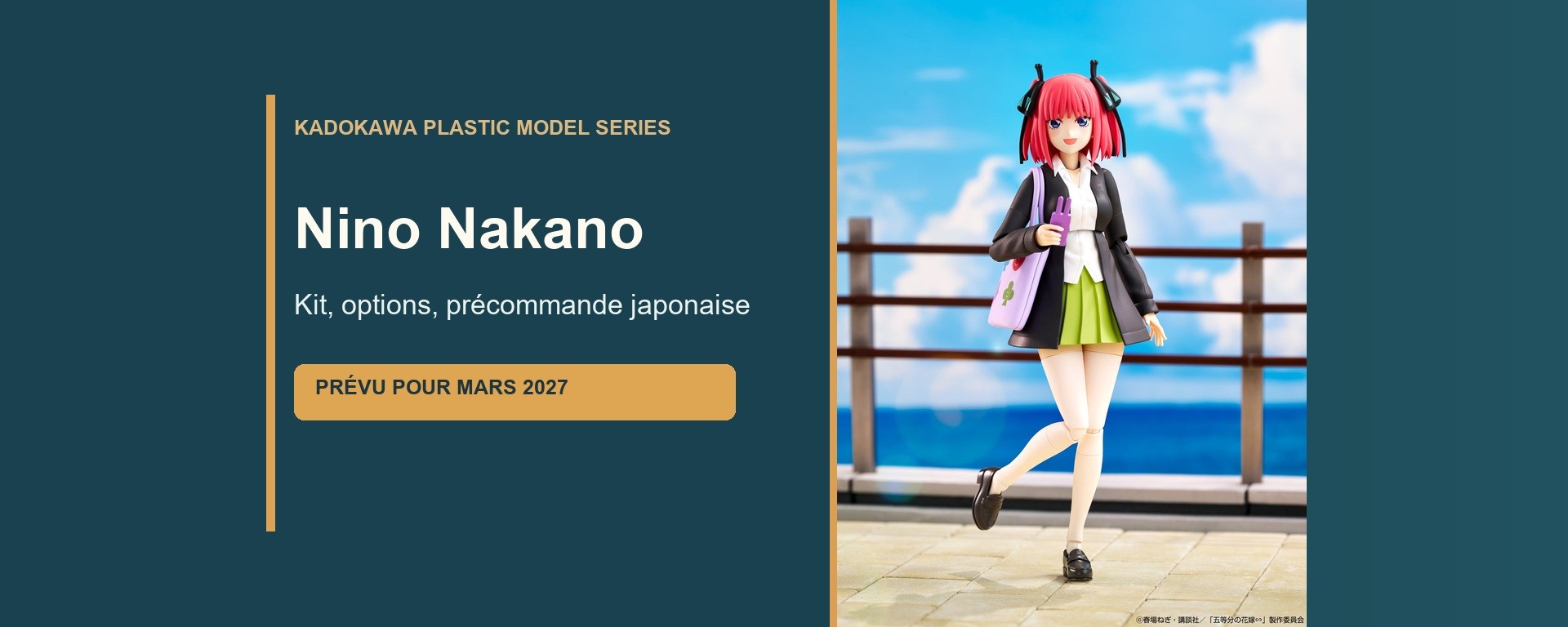 Nino Nakano de The Quintessential Quintuplets, maquette KADOKAWA annoncée pour mars 2027