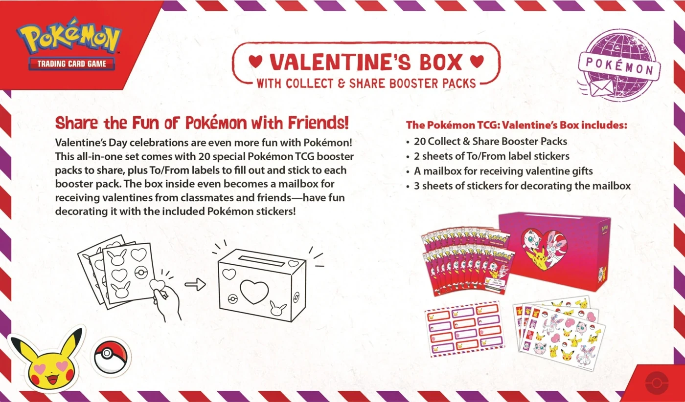 Dos du coffret Valentine’s Box et liste illustrée du contenu