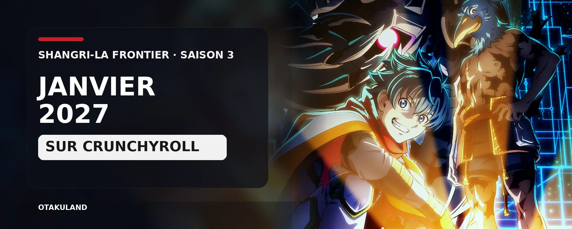 Shangri-La Frontier saison 3 en janvier 2027 sur Crunchyroll