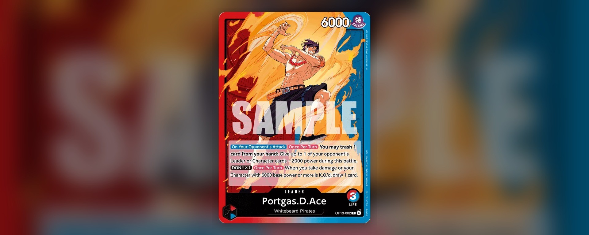 Carte One Piece Card Game illustrant le coût, la puissance, le compteur et les effets