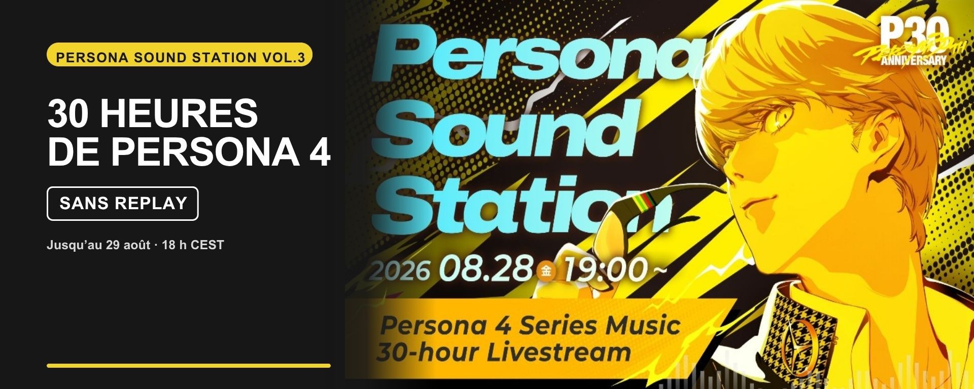 Persona Sound Station Vol.3, livestream Persona 4 de 30 heures