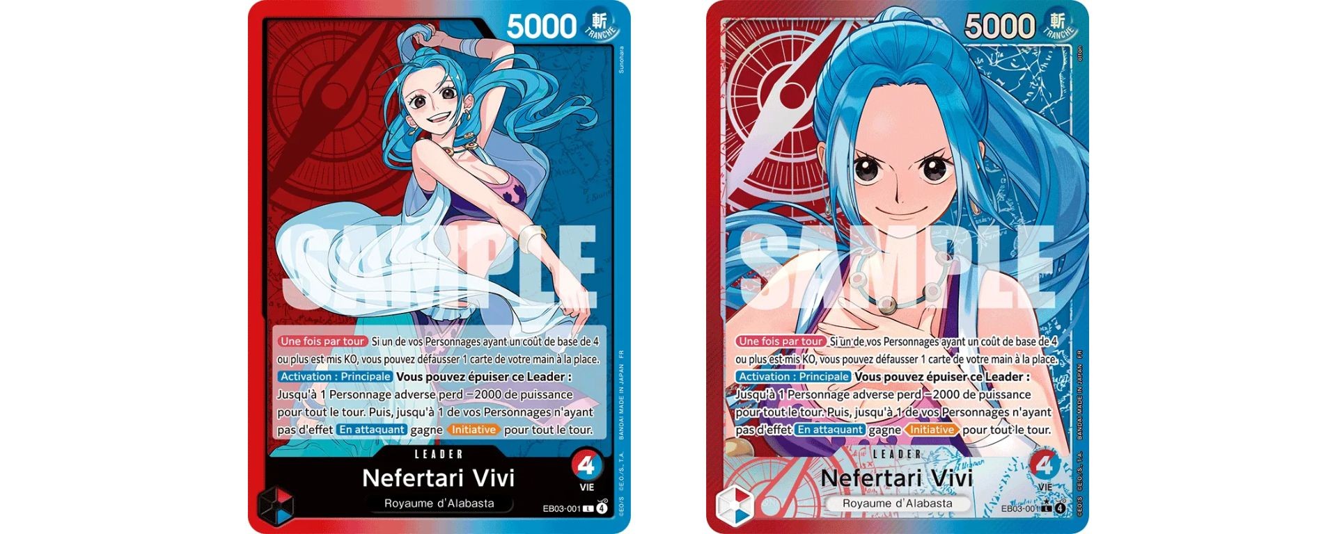 Carte Leader Nefertari Vivi Extra Booster EB-03 Heroines Edition One Piece Card Game