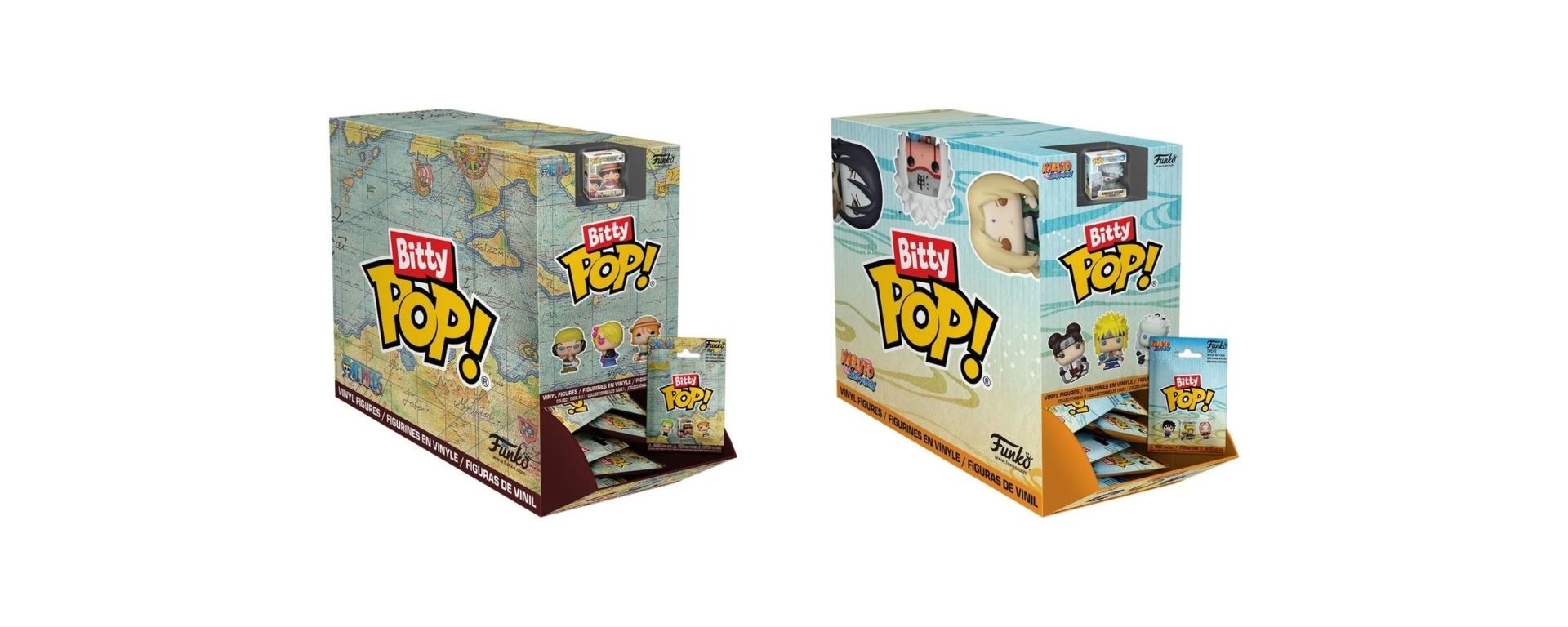 Présentoirs Bitty POP Funko ONE PIECE et NARUTO SHIPPUDEN mystery