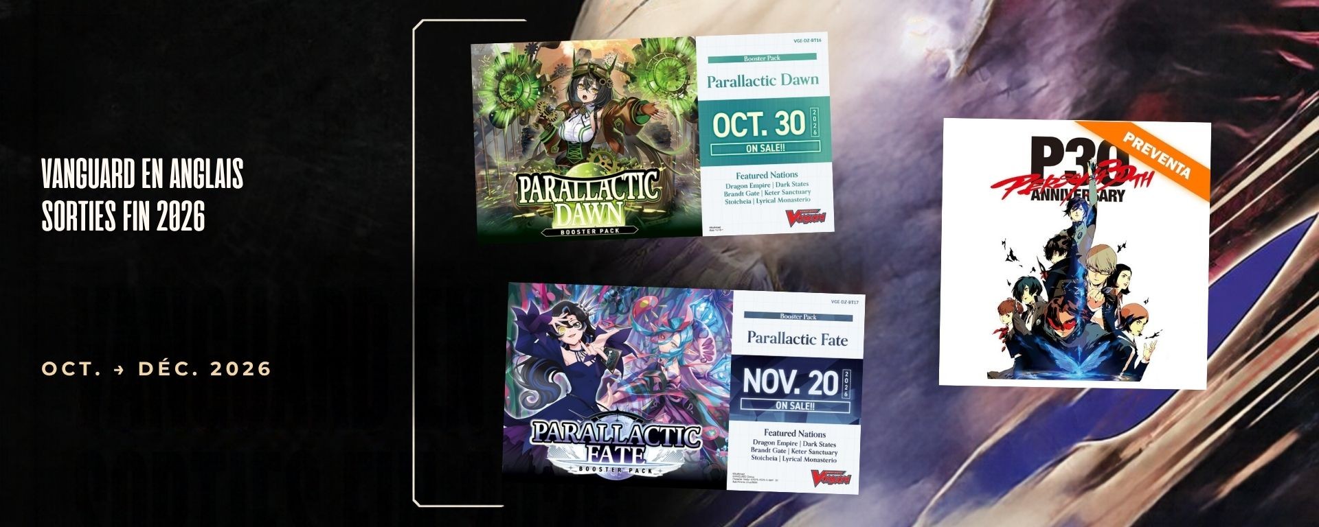 Calendrier des sorties Cardfight!! Vanguard en anglais d’octobre à décembre 2026