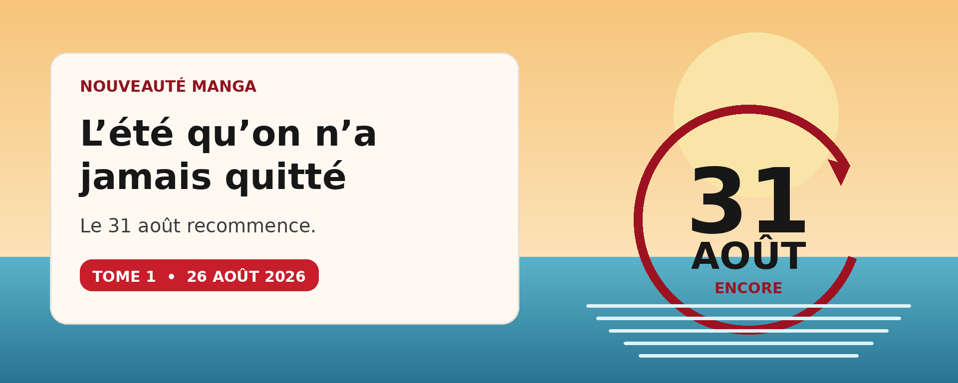 L’été qu’on n’a jamais quitté tome 1 – sortie en France le 26 août 2026