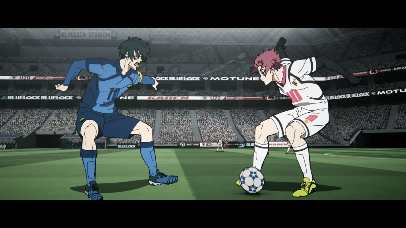 Rin et Sae face au ballon dans le dernier épisode de Blue Lock saison 2