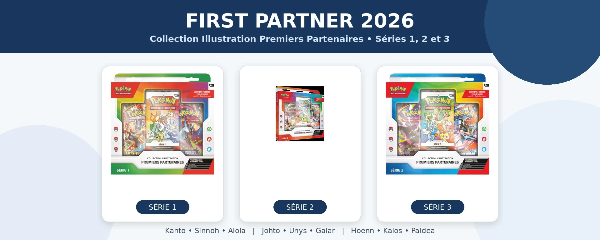 First Partner Illustration Collection 2026 avec les coffrets français Séries 1, 2 et 3