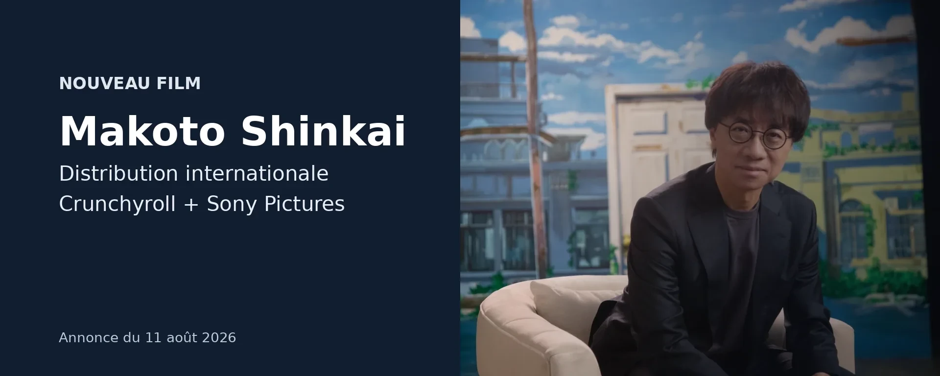 Makoto Shinkai pour l’annonce de la distribution internationale de son prochain film