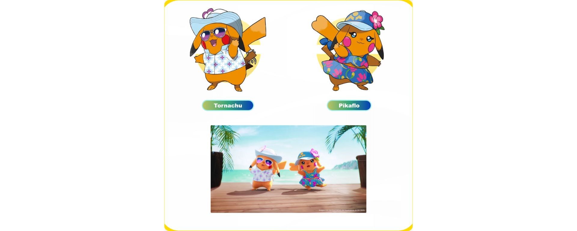 Tornachu et Pikaflo – nouvelles formes estivales de Pikachu dans Pokémon Vents et Vagues
