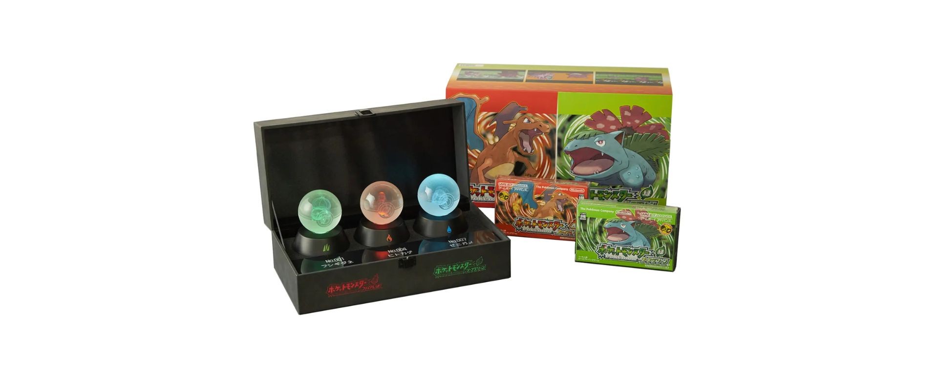 Édition spéciale collector Pokémon Version Rouge Feu et Vert Feuille avec coffret et Poké Balls décoratives