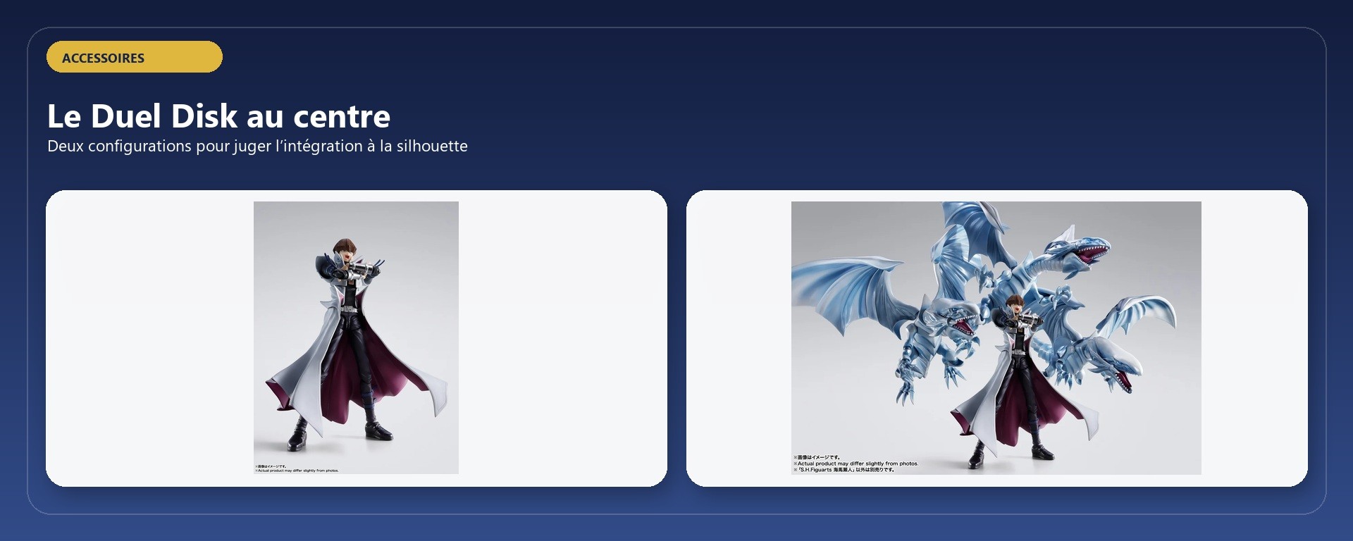 S.H.Figuarts Seto Kaiba avec Duel Disk dans deux configurations