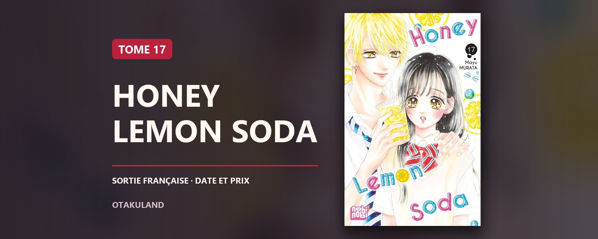 Couverture française du tome 17 de Honey Lemon Soda, illustrée par Mayu Murata