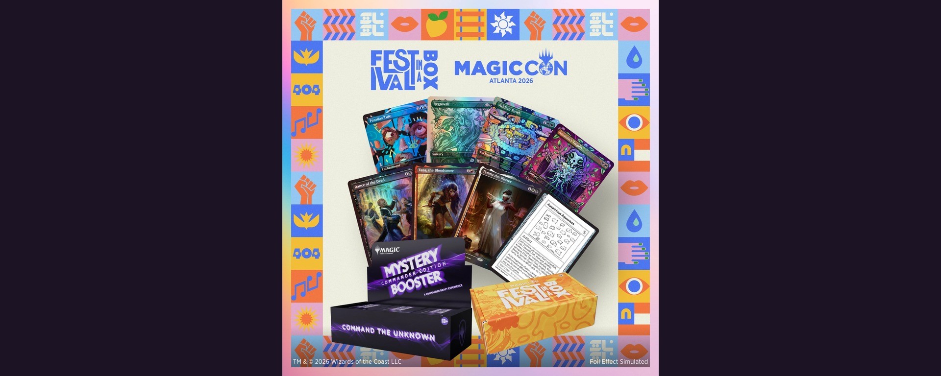 Festival in a Box Atlanta 2026 : boîte Mystery Booster Commander, Secret Gallery et cartes promotionnelles