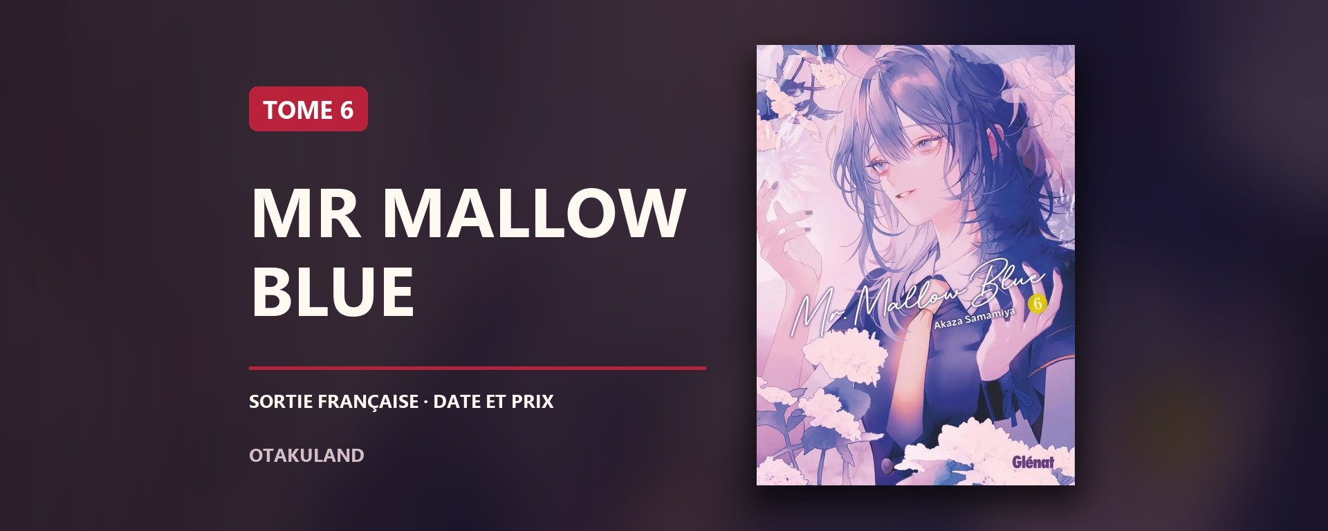 Bandeau horizontal de Mr Mallow Blue tome 6, avec la couverture française du tome et le titre de la série.