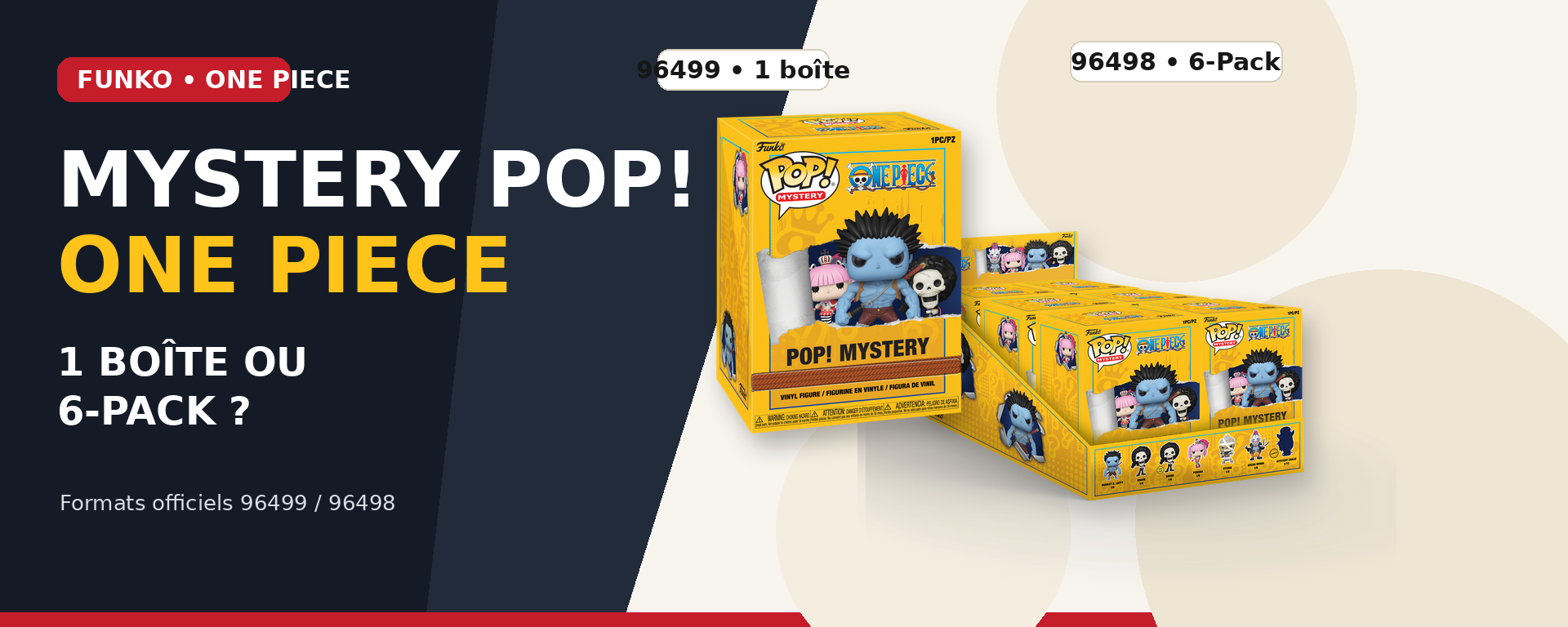 Funko Mystery Pop One Piece : boîte individuelle 96499 et 6-Pack 96498