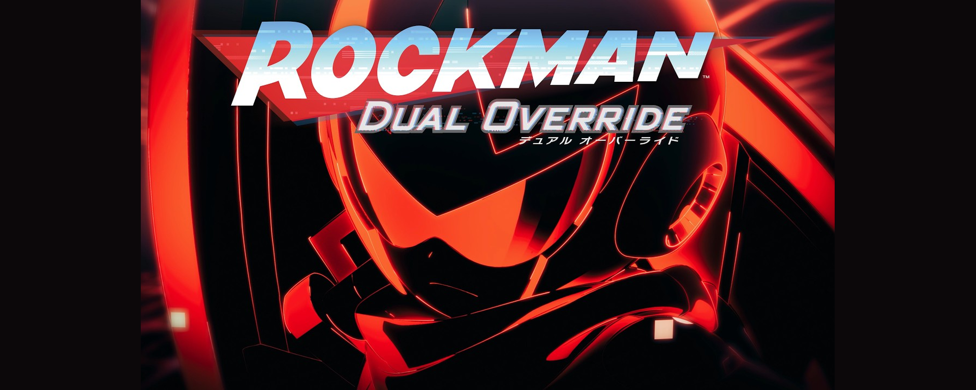 Mega Man: Dual Override — Blues et le logo officiel du jeu