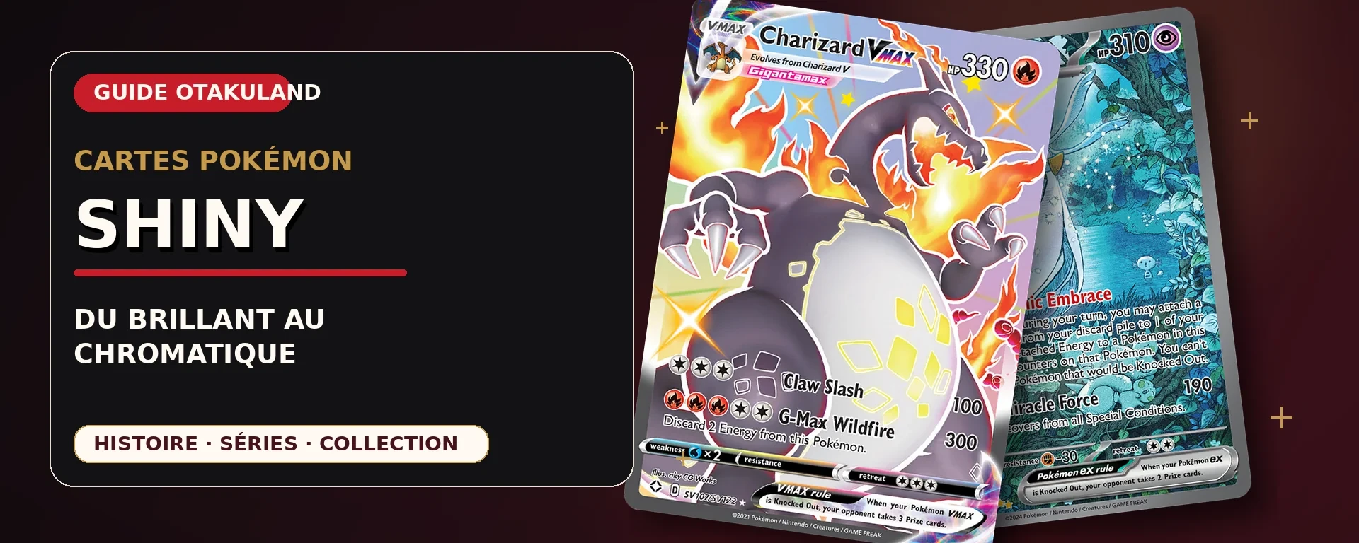 Cartes Pokémon Shiny avec Dracaufeu-VMAX et Gardevoir-ex chromatiques