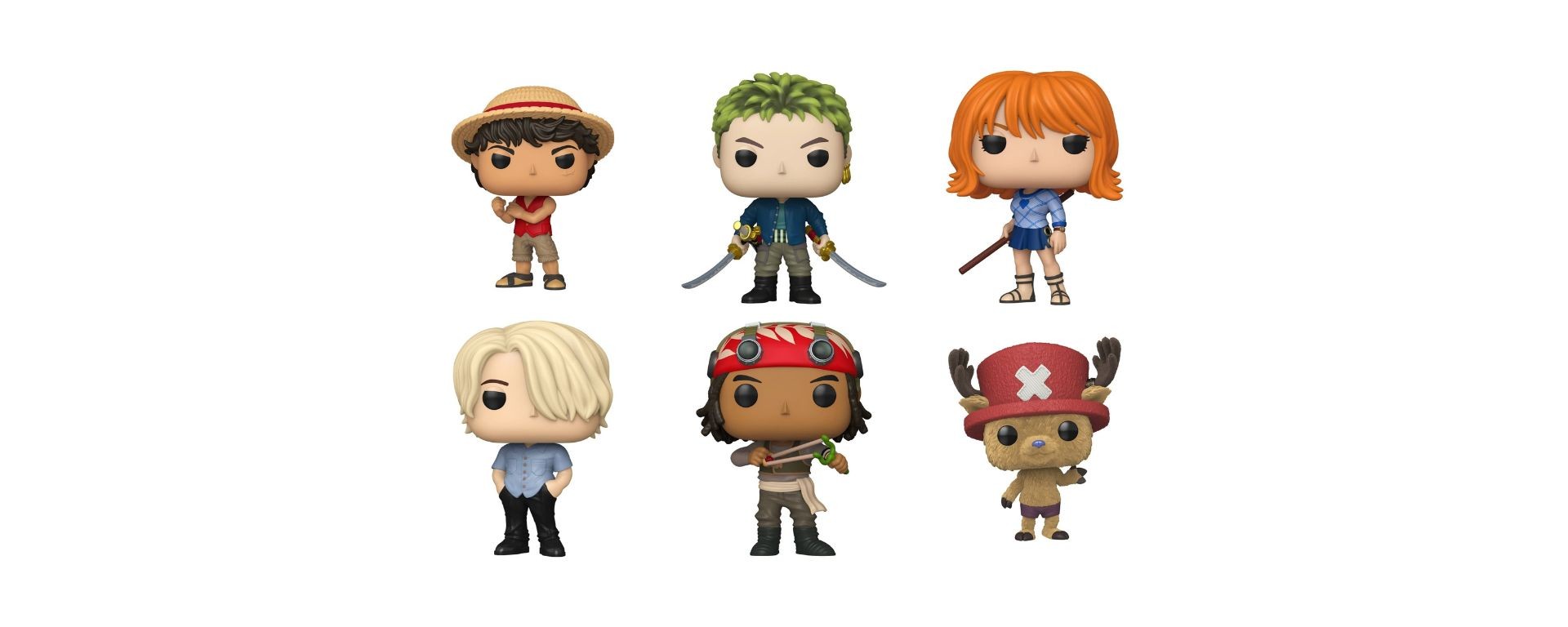 Figurines Funko POP One Piece Netflix avec Luffy, Zoro, Nami, Sanji, Usopp et Chopper