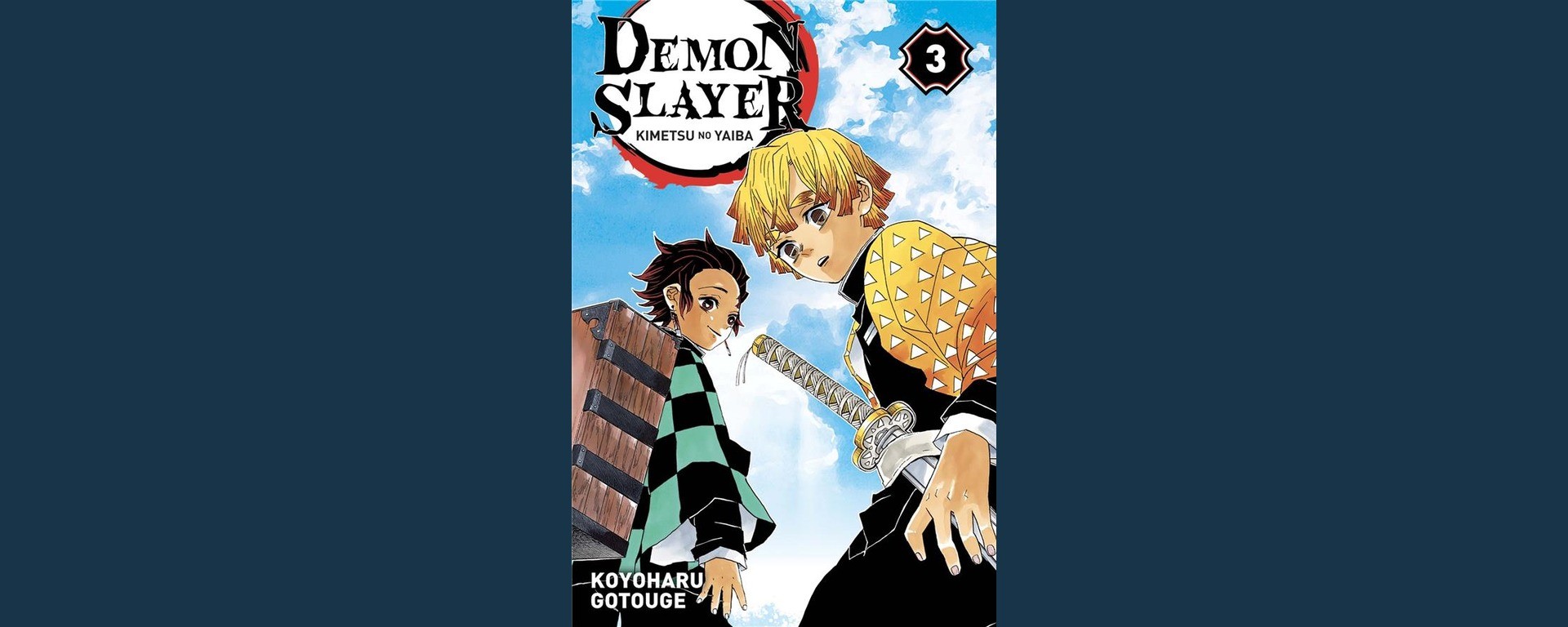 Couverture française Panini Manga de Demon Slayer tome 3, avec Tanjiro et Zenitsu