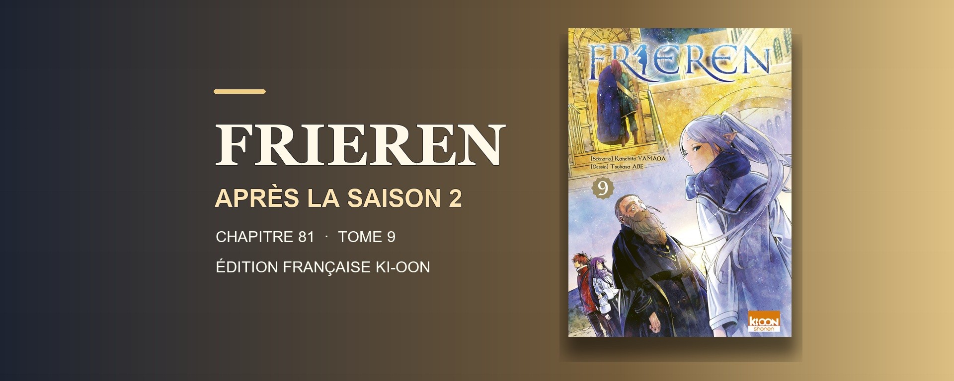 Couverture française du tome 9 de Frieren, édition simple Ki-oon