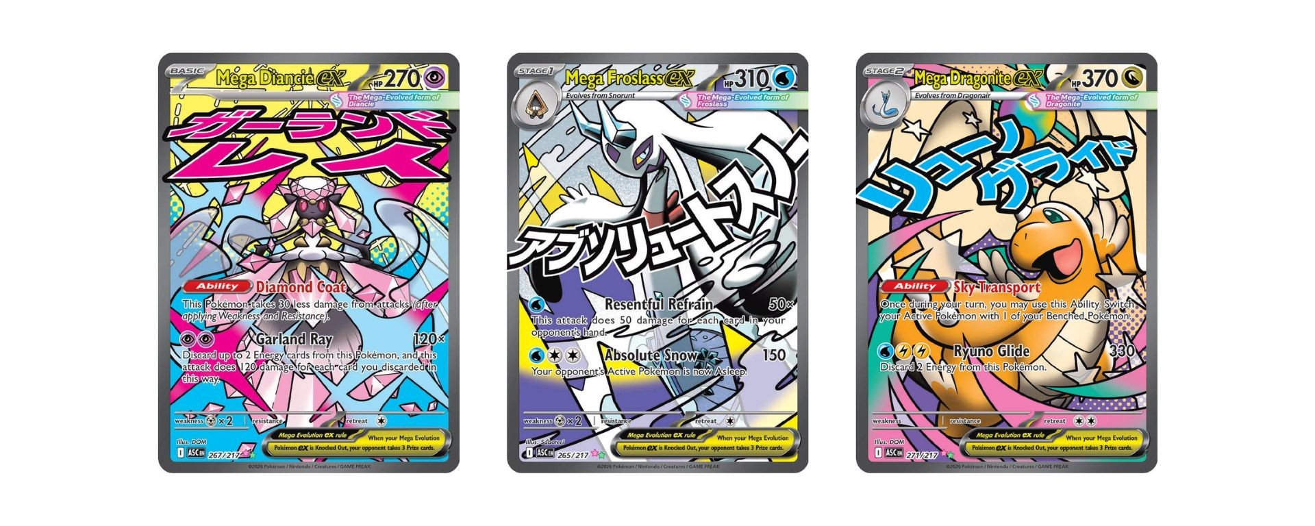 Cartes Mega Attack Rare du set Pokémon Ascended Heroes