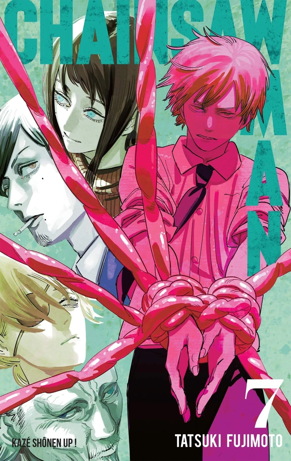 Chainsaw Man tome 7 français, couverture Kazé avec Denji au premier plan
