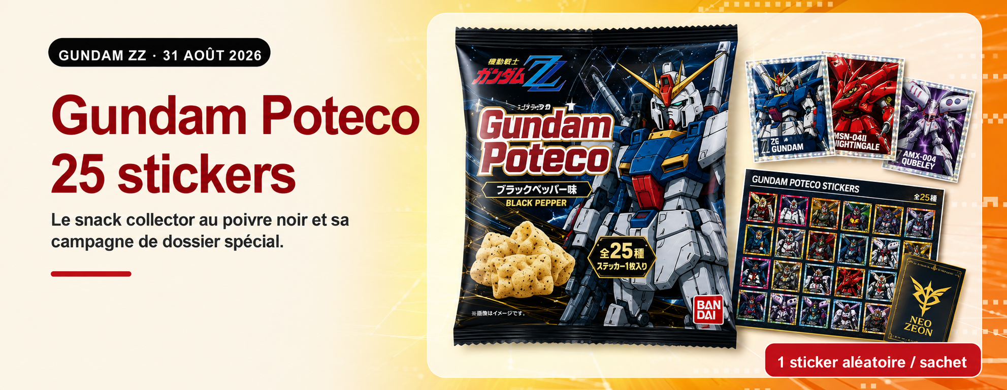 Gundam Poteco Gundam ZZ avec 25 stickers – couverture Otakuland
