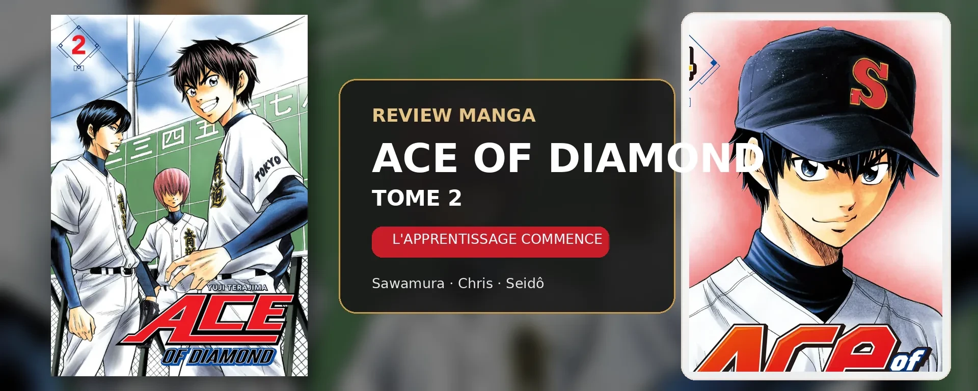 Couverture de Review Ace of Diamond tome 2 avec le tome français et Sawamura