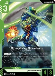 Carte officielle Gundam Card Game GD01-041, Heero Yuy