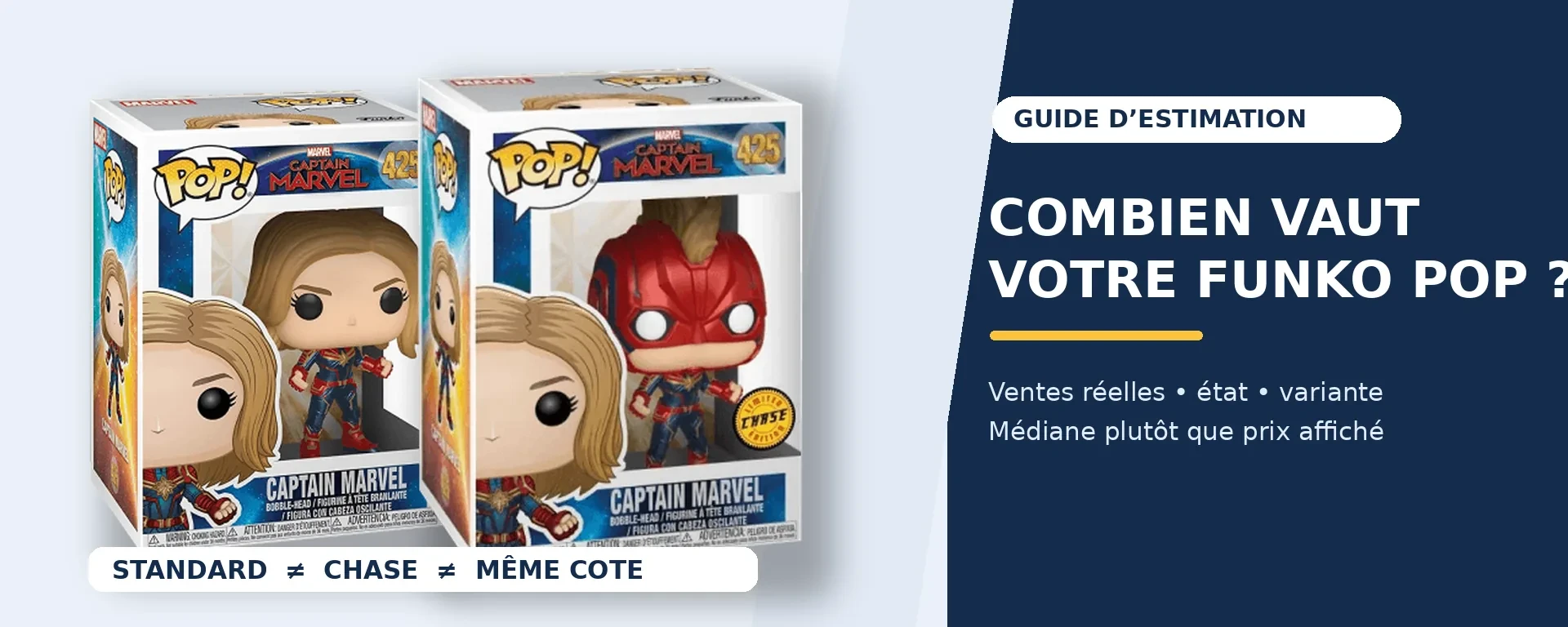 Funko POP standard et Chase pour illustrer une estimation de cote