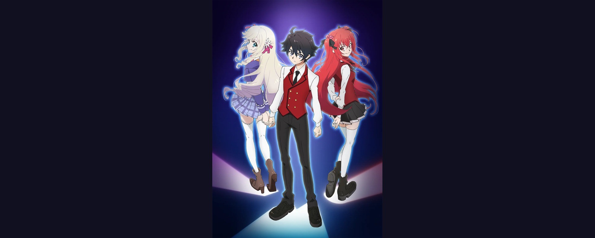 Visuel officiel de la saison II : Ray White et deux élèves d’Arnold Academy au premier plan.