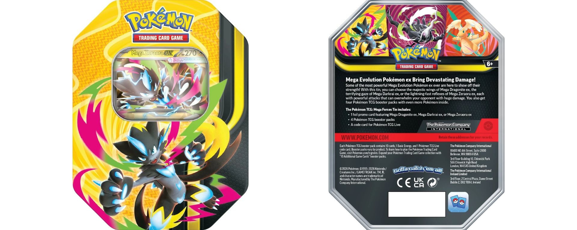 Pokébox Mega Forces Méga-Zeraora-ex Pokémon JCC recto verso