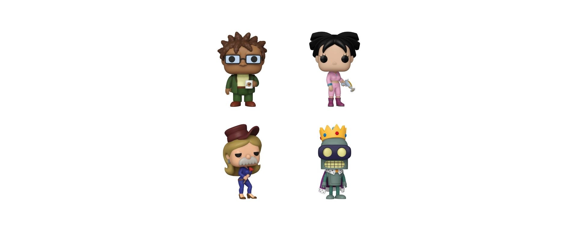 Funko POP Futurama 2026 avec Hermes Conrad, Amy Wong, Sexy Scruffy et Super King Bender