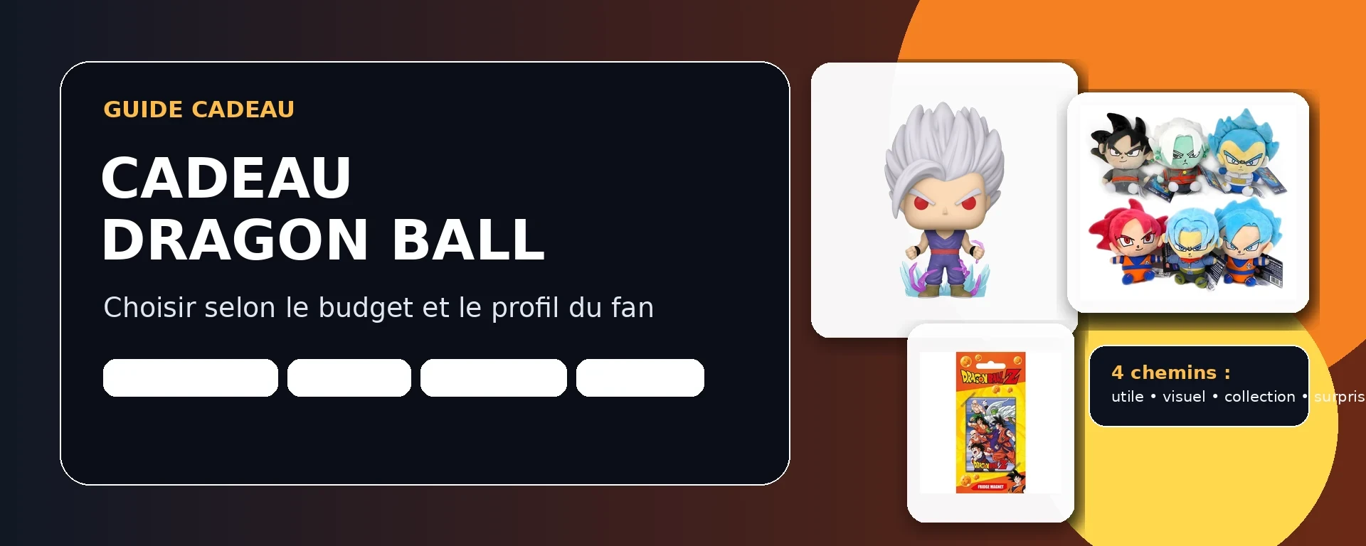 Guide cadeau Dragon Ball avec Funko POP, peluches et goodie