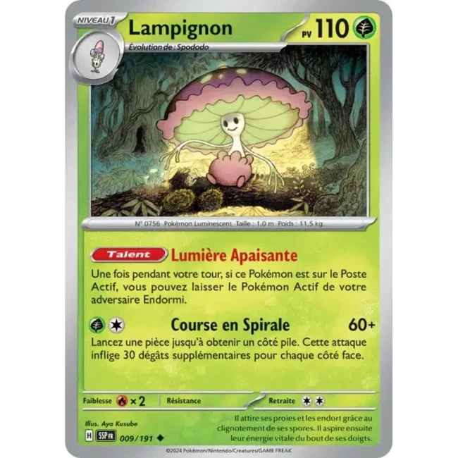Carte Pokémon Lampignon 9/191 - EV8 Étincelles Déferlantes